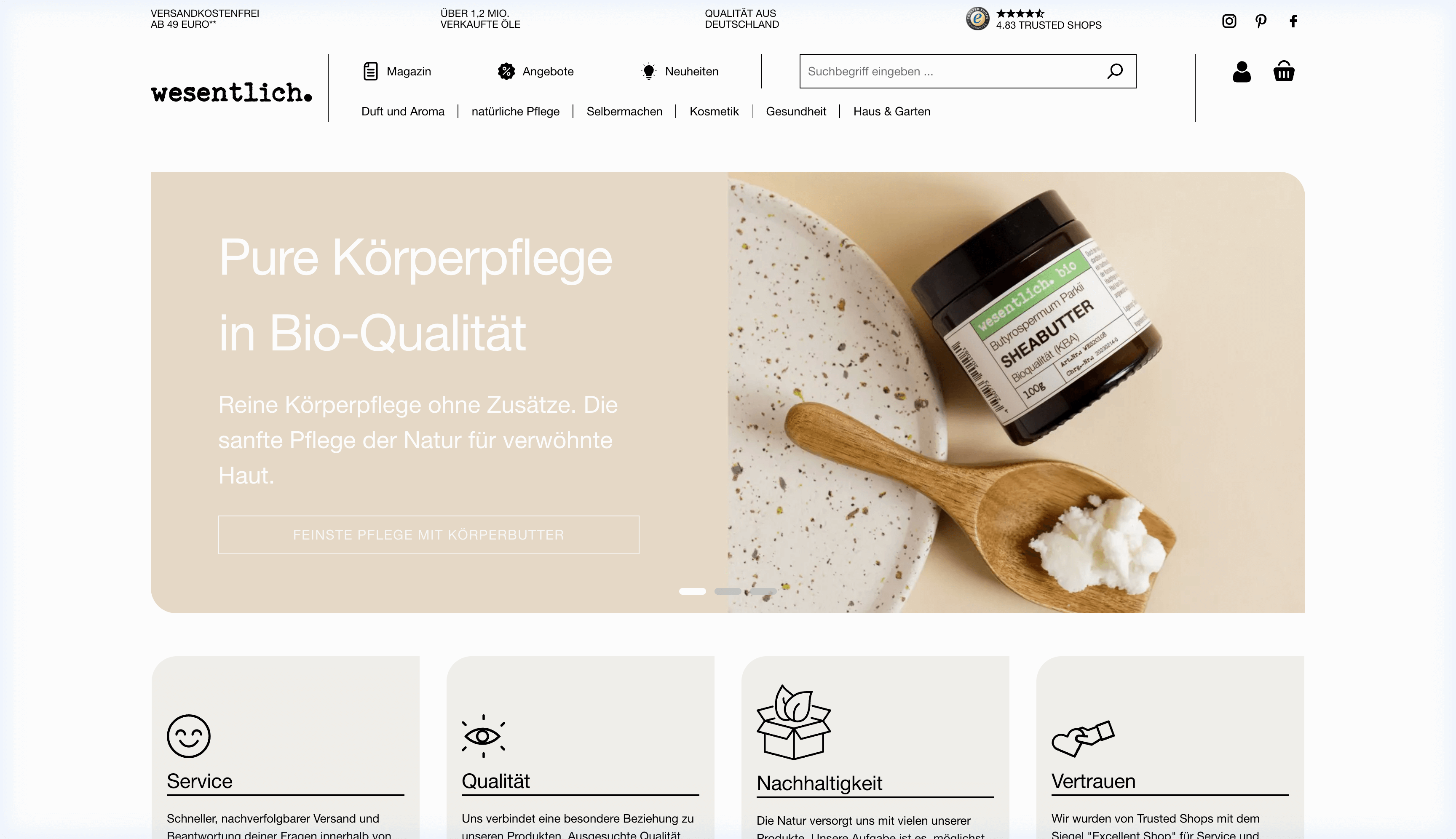 wesentlich. – Naturkosmetik und Pflege